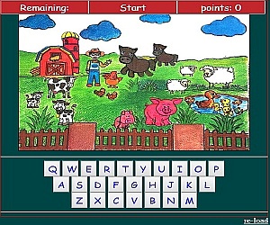 Farm spelling game for children